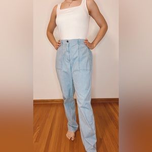 Gap White And Blue Striped Pants